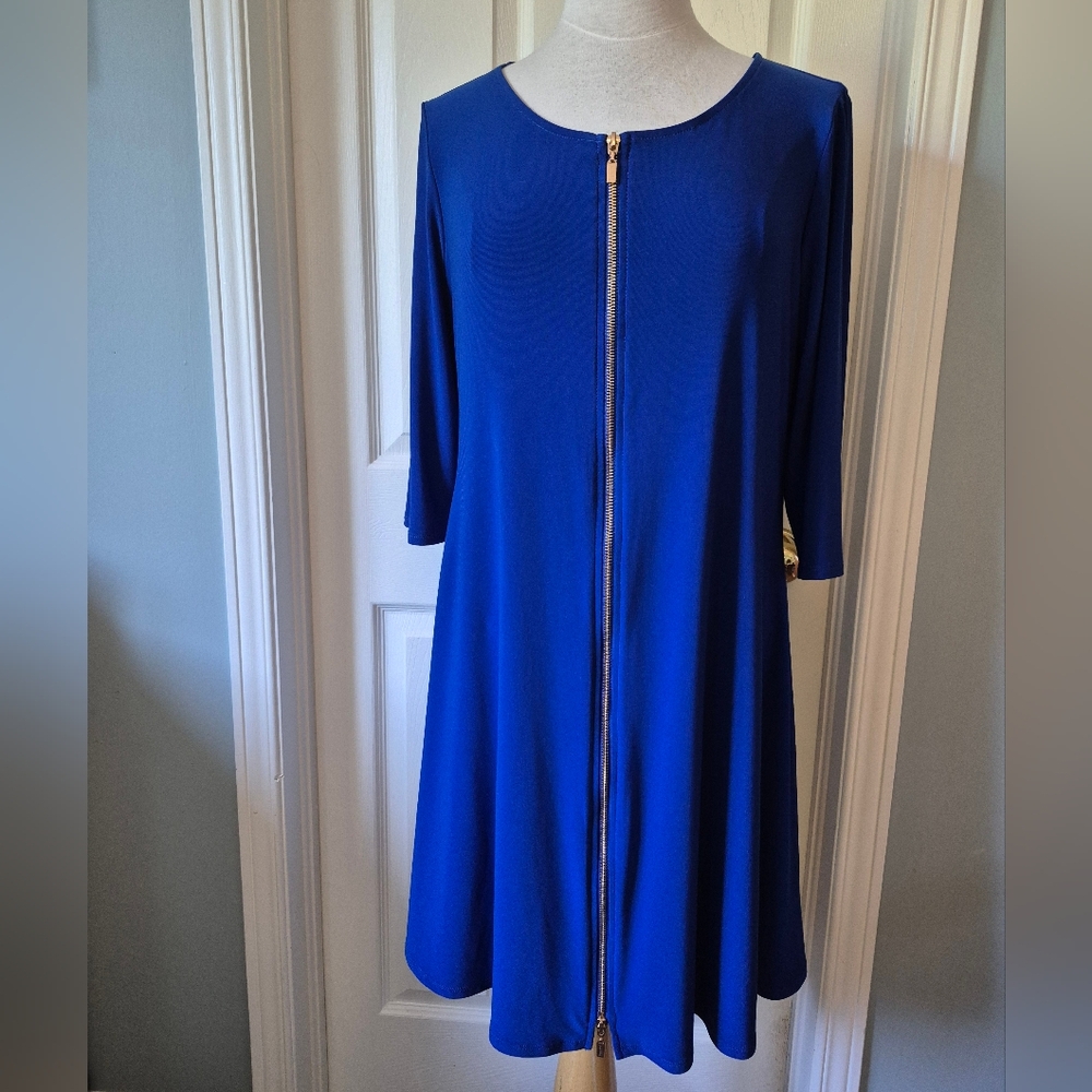 Joseph Ribkoff Blue A-Line 3/4 Sleeve Dress